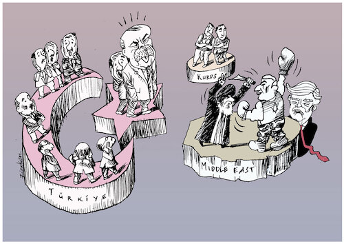 Cartoon: Turkiye concerns (medium) by firuzkutal tagged kurds,war,saynotowar,middle,east