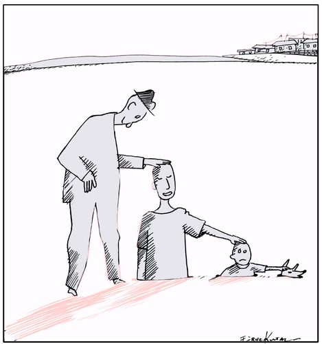 Cartoon: You_R_my_right_arm.. (medium) by firuzkutal tagged winner,gratidute,valg,election,referandum