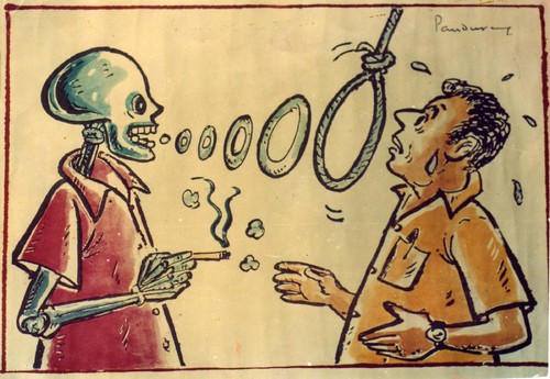 Cartoon: Passive smoking (medium) by B V Panduranga Rao tagged smoking,anti