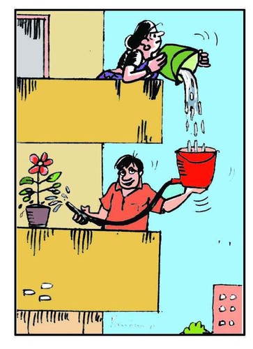 Cartoon: Save Water (medium) by B V Panduranga Rao tagged save,water