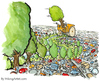 Cartoon: Tree going crazy (small) by Frits Ahlefeldt tagged cars,trees,nature,environment,green,climate,change,biodiversity,future,global,warming,fun,cartoon,humor,frits,powerpoint