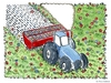 Cartoon: Words (small) by Frits Ahlefeldt tagged civilization,education,words,alphabet,meadow,grass,understanding,knowledge,tractor
