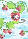 Cartoon: Kitty or Strawberry (small) by Metalbride tagged traiding,card,katze,widget