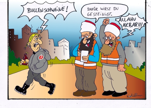Cartoon: schariapolizei (medium) by kader altunova tagged schariapolizei