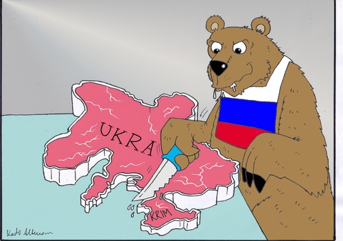 Cartoon: ukraine (medium) by kader altunova tagged ukraine,krim,russland,referendum,bär