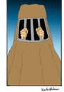 Cartoon: burka (small) by kader altunova tagged frauen,freiheit,burka,gitter,hände,islam,religion