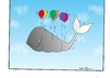 Cartoon: glück (small) by kader altunova tagged wal,himmel,luftballons,glück,fliegen