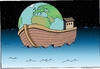 Cartoon: save the world (small) by kader altunova tagged noah,schiff,meer,ozean,sterne,himmel,erde,welt