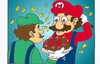Cartoon: Super Mario feiert Geburtstag. (small) by kader altunova tagged nintendo mario latzhose geburtstag