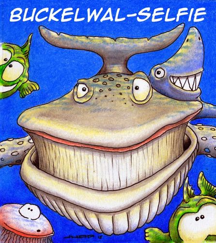 Cartoon: Buckelwal-Selfie (medium) by Jupp tagged wal,selfie,cartoon,jupp