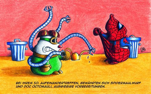 Cartoon: Maulwurf Doc Octopus (medium) by Jupp tagged maulwurf,mole,doktor,doc,octopus,doctor,comic,comics,marvel,spider,jupp,bomm,boom