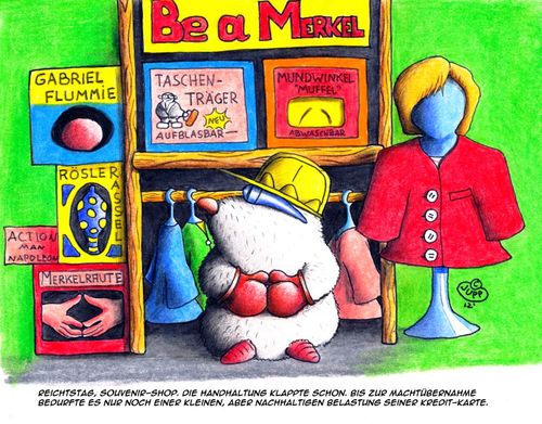 Cartoon: Maulwurf_Merkel (medium) by Jupp tagged maulwurf,mole,merkel,kanzlerin,souvenir,shop,berlin