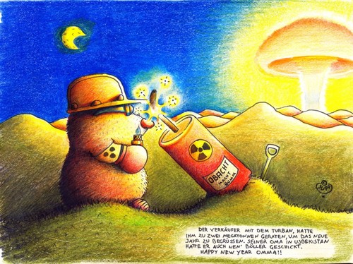Cartoon: Maulwurf Sylvester (medium) by Jupp tagged tnt,megatonnen,exposion,schippe,feuerwerk,bumm,omma,bomm,jupp,atompilz,bombe,böller,usbekistan,oma,knaller,mole,maulwurf