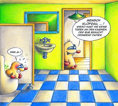 Cartoon: Schlechtes Vorbild (medium) by Jupp tagged cartoon,maulwurf,mole,klo,toilette