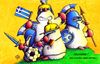 Cartoon: Maulwurf Griechenland (small) by Jupp tagged maulwurf mole griechenland greece hellas fussball soccer em zypern cyprus bank krise banken geld