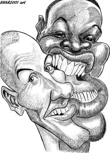 Cartoon: Omar et Fred (medium) by shar2001 tagged tv,french,fred,omar,caricature