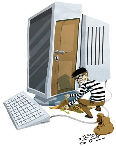 Cartoon: hacker (medium) by rasmus juul tagged hacker,