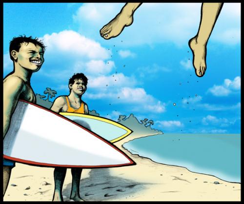 Cartoon: surfing (medium) by rasmus juul tagged surf,