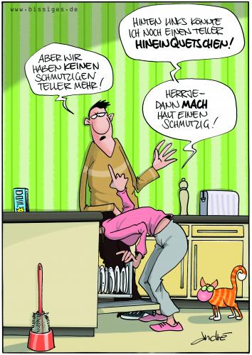 Cartoon: Spüldienst (medium) by andre sedlaczek tagged energiesparen,klimaschutz,spülmaschine,küche