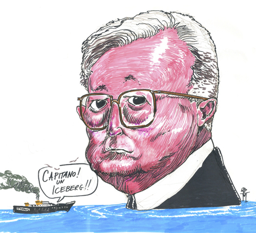 Cartoon: Giulio Tremonti (medium) by Mattia Massolini tagged tremonti,giulio,finanziaria,titanic