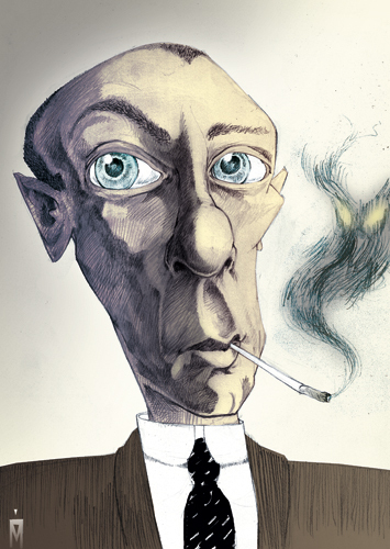 Cartoon: Michail Bulgakov (medium) by Mattia Massolini tagged bulgakov,caricature,writer,russia