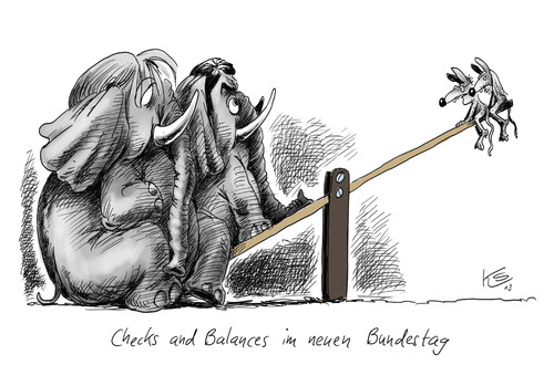 Cartoon: Balances (medium) by Stuttmann tagged große,koalition,spd,cdu,merkel,gabriel