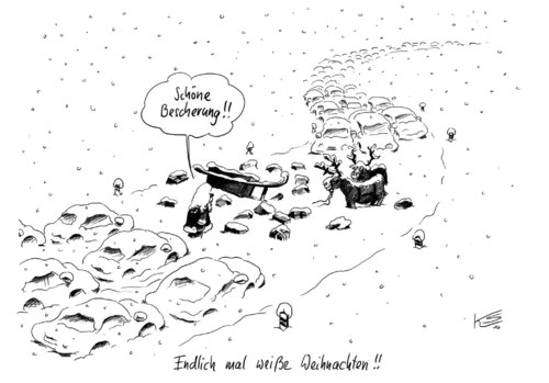 Cartoon: Bescherung (medium) by Stuttmann tagged verkehr,winter,schnee,eis,weihnachten,verkehr,winter,schnee,eis,weihnachten,glätte,wetter