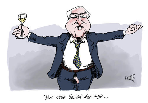 Cartoon: Das neue Gesicht (medium) by Stuttmann tagged fdp,brüderle,herrenwitz,himmelreich,stern,sexismus
