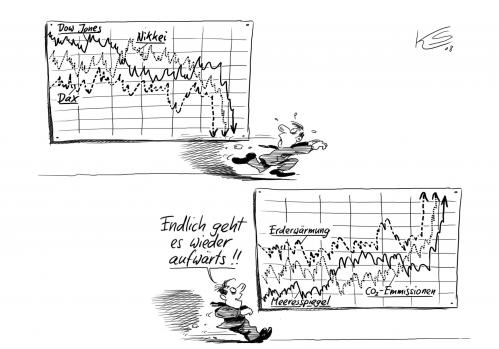 Cartoon: Es geht wieder aufwärts! (medium) by Stuttmann tagged finanzkrise,wirtschaftskrise,dow,jones,nikkei,dax,aktien,börse,erderwärmung,klimawandel,emissionen,meeresspiegel,finanzkrise,wirtschaftskrise,finanzen,finanzmarkt,aktienmarkt,aktie,aktien,börse,aktienkurs,cax,dow jones,erderwärmung,klimawandel,emissionen,meeresspiegel,wirtschaft,geld,aufwärts,abwärts,aufschwung,abschwung,klima,natur,umwelt,globale erwärmung,ozonloch,ozon,nikkei,dow,jones,globale,erwärmung