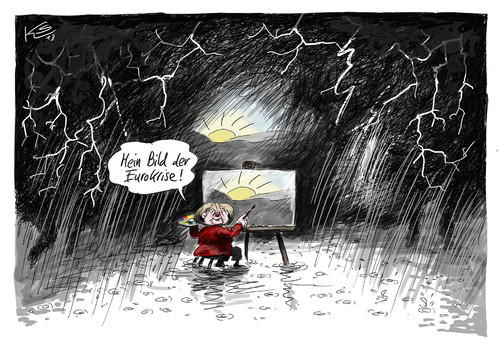 Cartoon: Eurokrise (medium) by Stuttmann tagged eurokrise,merkel