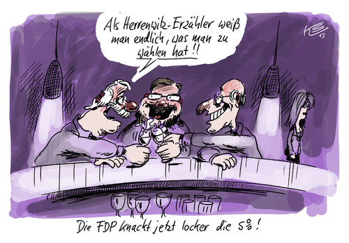Cartoon: FDP-Wähler (medium) by Stuttmann tagged fdp,brüderle,herrenwitz,himmelreich,stern,sexismus