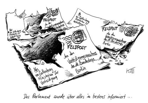 Cartoon: Feldpost (medium) by Stuttmann tagged bundeswehr,afghanistan,feldpost,guttenberg,bundeswehr,afghanistan,feldpost,guttenberg,soldaten,krieg