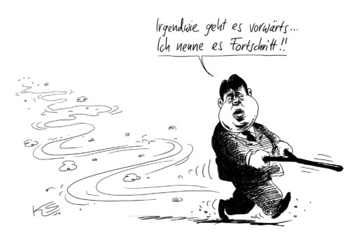 Cartoon: Fortschritt (medium) by Stuttmann tagged gabriel,spd,gabriel,spd