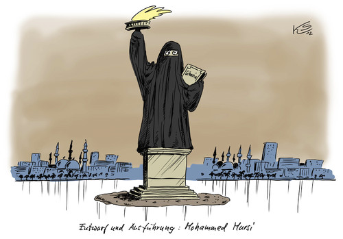 Cartoon: Freiheit (medium) by Stuttmann tagged mursi,ägypten,egypt,scharia