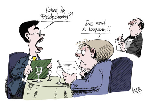 Cartoon: Froschschenkel (medium) by Stuttmann tagged koalition