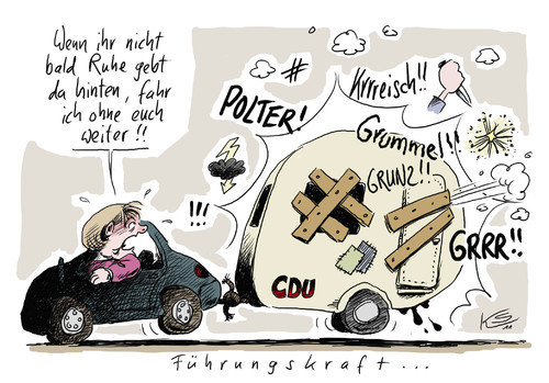 Cartoon: Fuehrung (medium) by Stuttmann tagged merkel,führung
