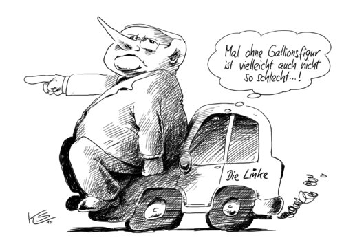 Cartoon: Galionsfigur (medium) by Stuttmann tagged oskar,lafontaine,linke,spd,oskar lafontaine,linke,spd,gallionsfigur,oskar,lafontaine