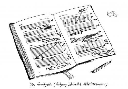 Cartoon: Grundgesetz (medium) by Stuttmann tagged grundgesetz,schäuble,innenminister,grundrechte,änderung,gsg9,ksk,bundeswehr,polizei,piraten,somalia,merkel,cartoon,cartoons,gesetz,justiz,grundgesetz,wolfgang schäuble,grundrechte,grundrecht,recht,gsg9,ksk,bundeswehr,polizei,piraten,somalia,angela merkel,wolfgang,schäuble,angela,merkel