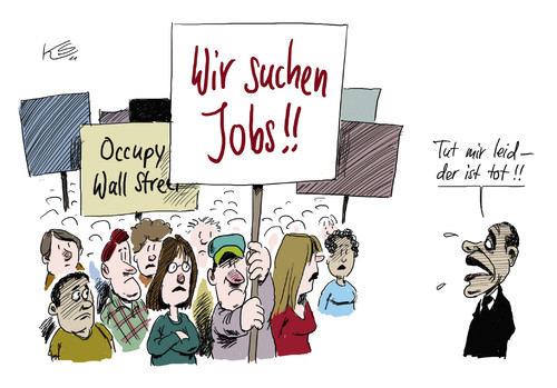 Cartoon: Jobs (medium) by Stuttmann tagged steve,jobs,usa,apple,obama
