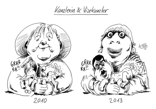 Cartoon: Kanzlerin (medium) by Stuttmann tagged umfragewerte,merkel,claudia,roth,westerwelle,gabriel,cdu,grüne,spd,fdp,2013,wahlen,kanzlerin,umfragewerte,angela merkel,claudia roth,sigmar gabriel,guido westerwelle,wahlen,grüne,spd,fdp,cdu,angela,merkel,claudia,roth,sigmar,gabriel,guido,westerwelle