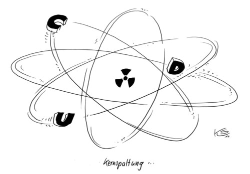 Cartoon: Kernspaltung (medium) by Stuttmann tagged cdu,atomkraftverke,akws,laufzeiten,cdu,atomkraftwerke,akws,laufzeiten,akw,atom,energie,kernspaltung