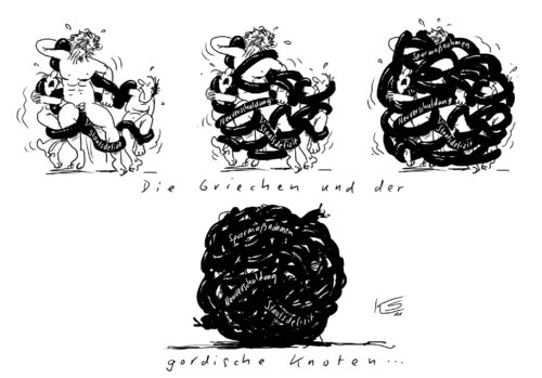 Cartoon: Knoten (medium) by Stuttmann tagged knoten,griechenland,gordischer