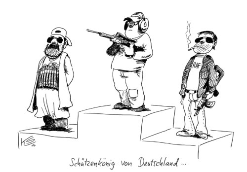 Cartoon: König (medium) by Stuttmann tagged amoklauf,waffen,sportschützen,waffengesetzgebung,amoklauf,waffen,sportschützen,waffengesetzgebung,sport,schütze