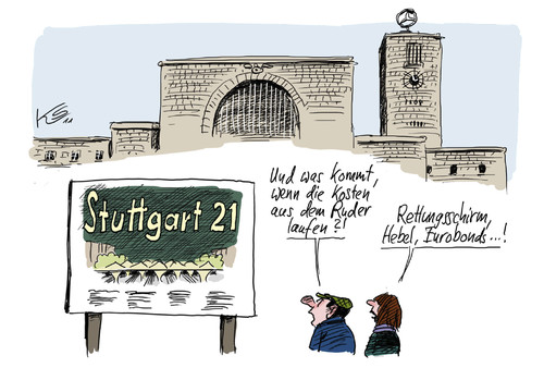 Cartoon: Kosten (medium) by Stuttmann tagged stuttgart,21