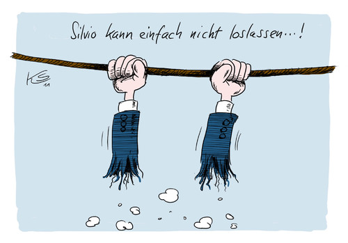 Cartoon: Loslassen... (medium) by Stuttmann tagged silvio,berlusconi,italien