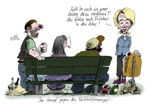 Cartoon: Neue Erzieher (medium) by Stuttmann tagged kita,fachkräfte