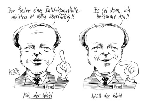 Cartoon: Niebel (medium) by Stuttmann tagged dirk,niebel,fdp,entwicklungshilfeminister,dirk niebel,fdp,entwicklung,hilfe,helfer,dirk,niebel