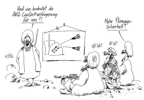 Cartoon: Planungssicherheit (medium) by Stuttmann tagged akws,atomkraft,kernkraft,energie,laufzeiten,reaktorsicherheit,taliban,terror,akws,atomkraft,kernkraft,energie,laufzeiten,reaktorsicherheit,taliban,terror,umwelt,natur,sicherheit,terrorismus