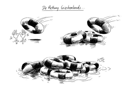 Cartoon: Rettung (medium) by Stuttmann tagged rettung,griechenland,rettung,griechenland