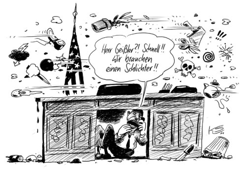 Cartoon: Schlichter (medium) by Stuttmann tagged schlichter,geißler,geissler,usa,obama